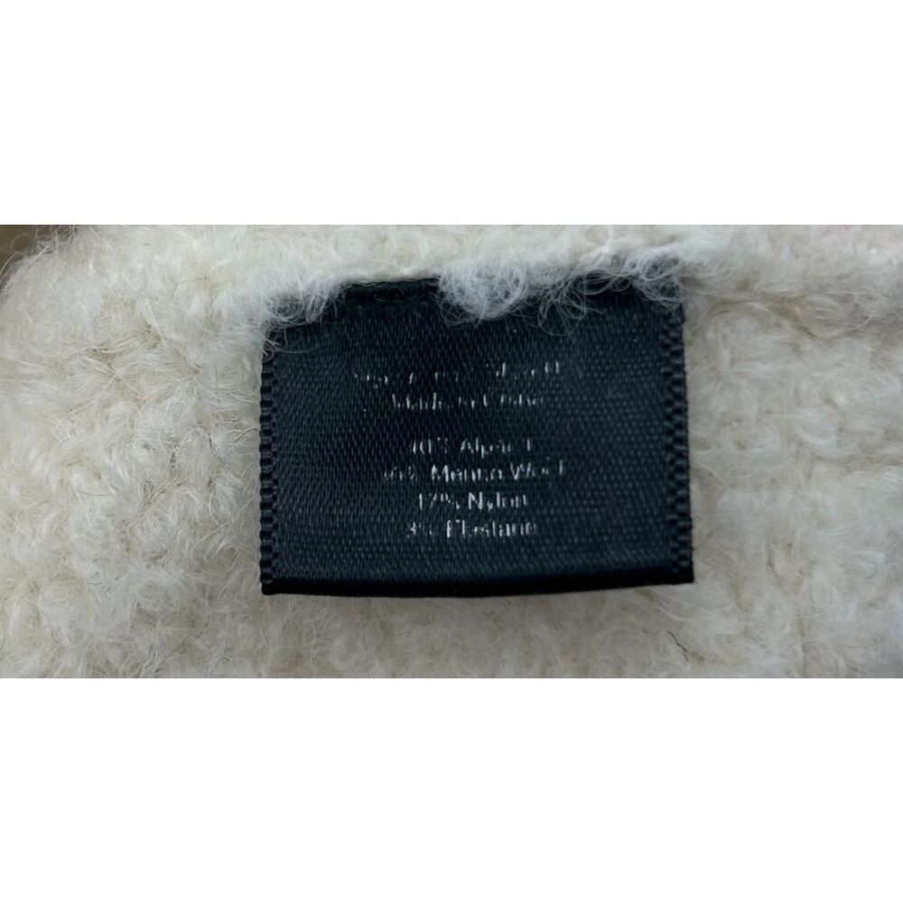 jenni kanye henley sweater cream alpaca wool blend xs boucle pullover - Picture 4 of 6